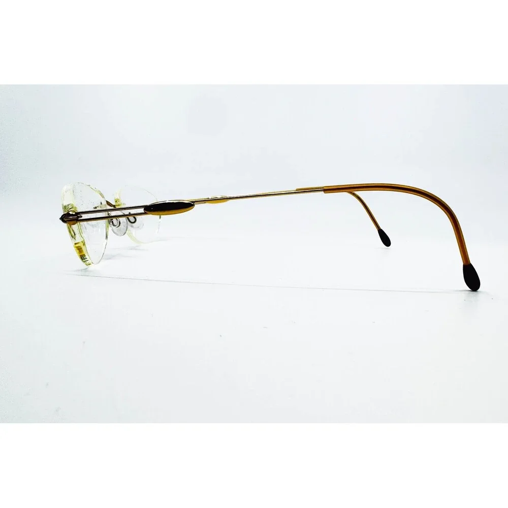 Silhouette Eyeglasses Frames Unisex Gold Rimless Oval Austria 40971 OS